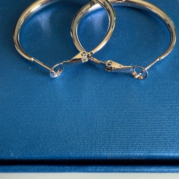Elegant Silver Hoop Earrings - Picture 2 of 2